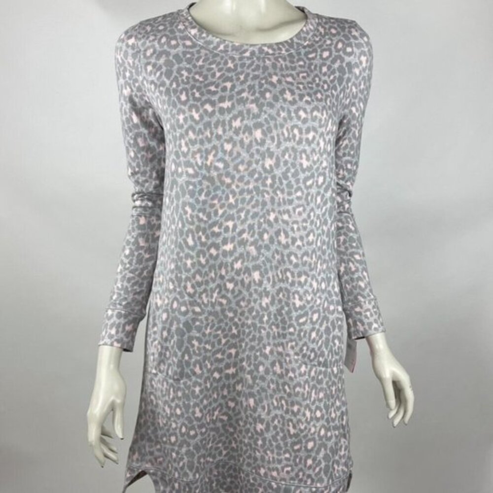 Kate Spade NY Long Sleeve Leopard Sleep Shirt Dress Women XS NWT Long Sleeve